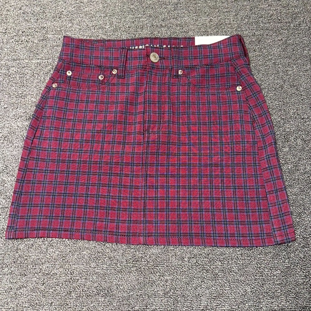 American Eagle Outfitter Hi-Rise Mini Skirt Women 0 Plaid Casual Regular Fit